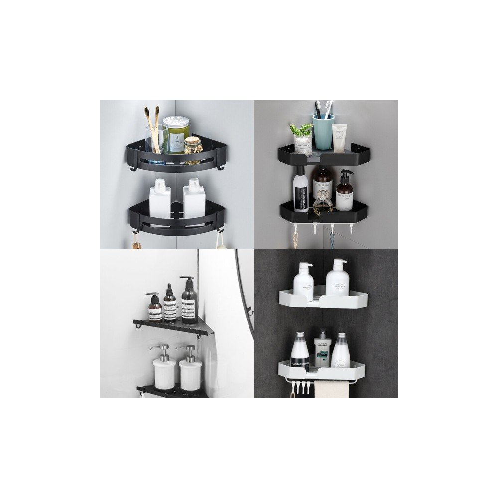 무타공 욕실 코너 선반 3. 삼각형 블랙